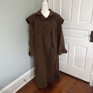Driza-Bone Jacket Mens Large Brown Aussie Outback Long Oilskin Cotton Rain Coat